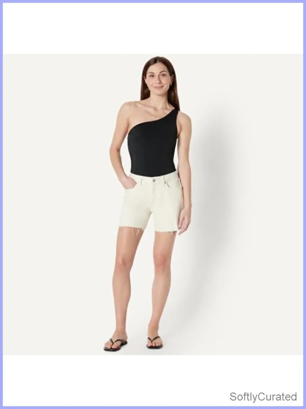 Women's One-Shoulder One-Piece Swimsuit High Leg Cut Built-in Shelf Removable